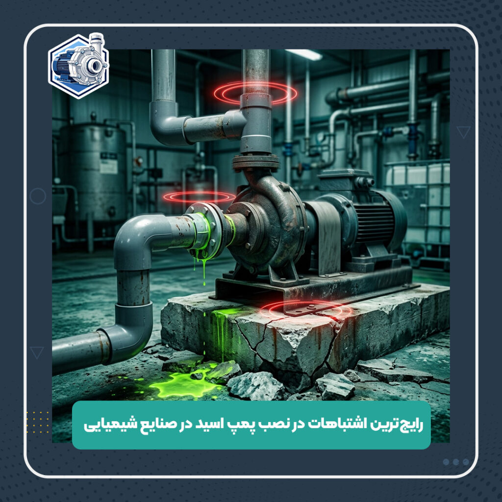 رایج‌ترین اشتباهات در نصب پمپ اسید در صنایع شیمیایی
